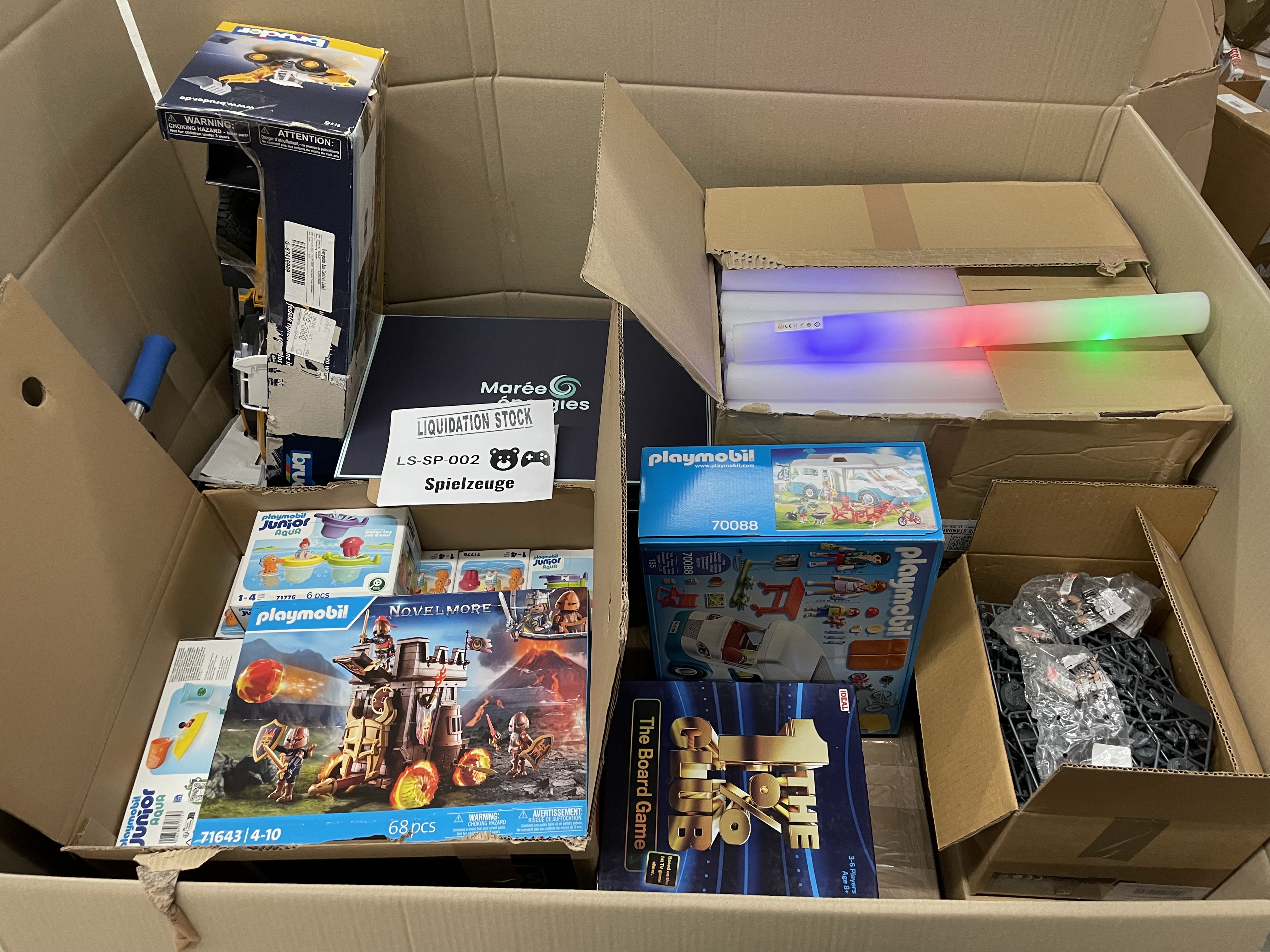 Playmobil Toys, The 1% Club Game, Light Sticks and more