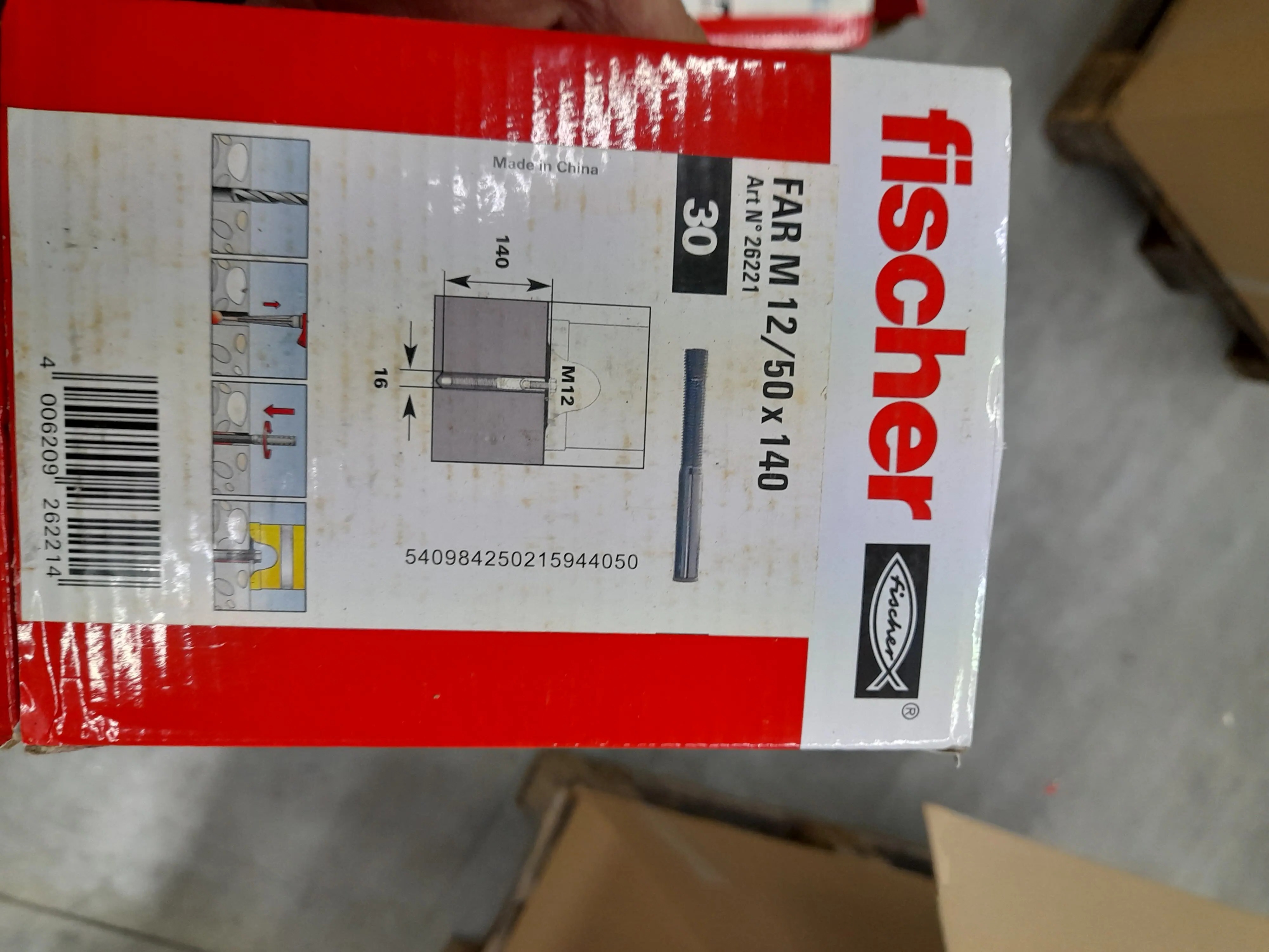 4x Fischer Anchor Bolt