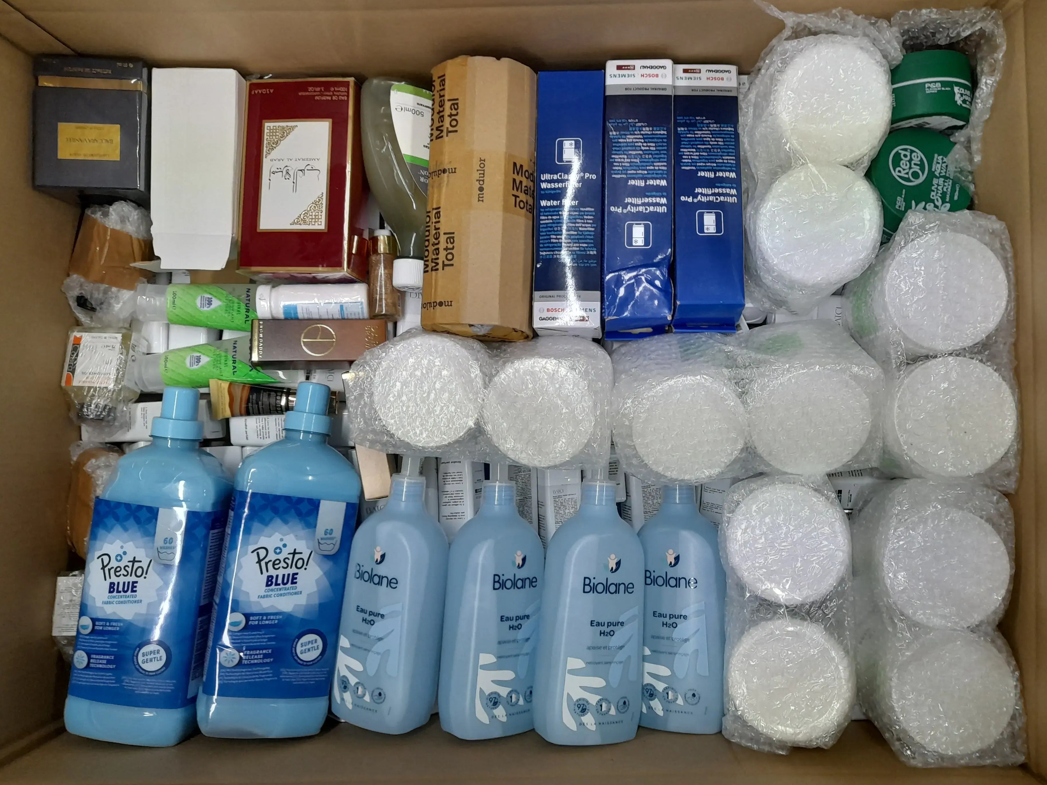 Real One Cream, Biome H2O, Presto! Blue Cleaner, Bottles, Tubes and more
