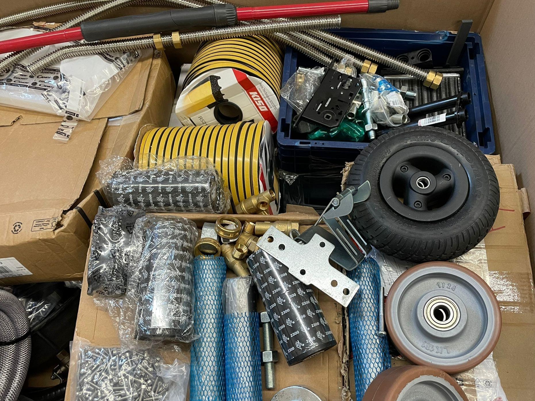 Wheels, Casters, Screws, Hoses, Fittings, Brackets, Tubes and more