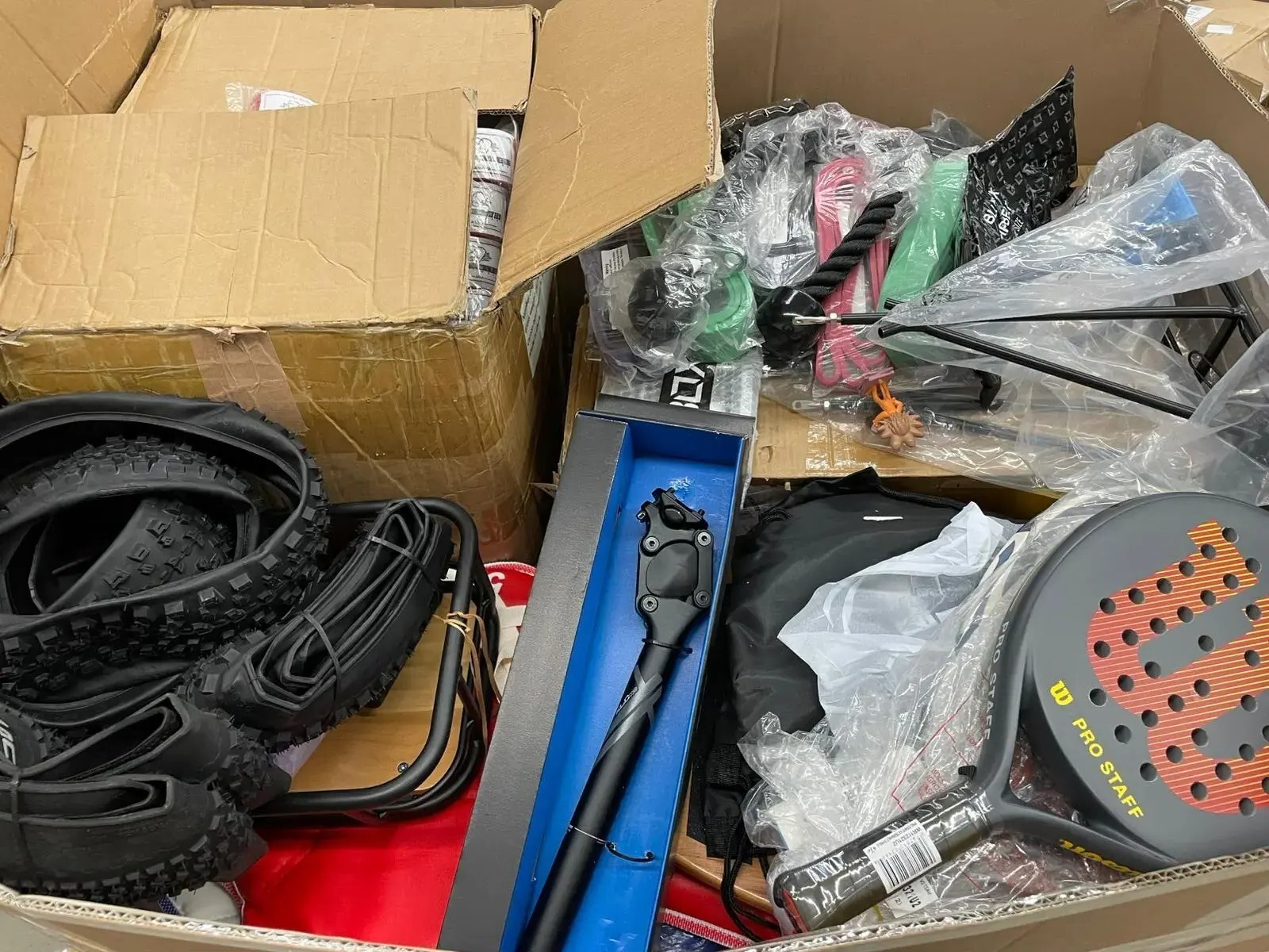 Racket, Tire Tubes, Sport Accessoires and more