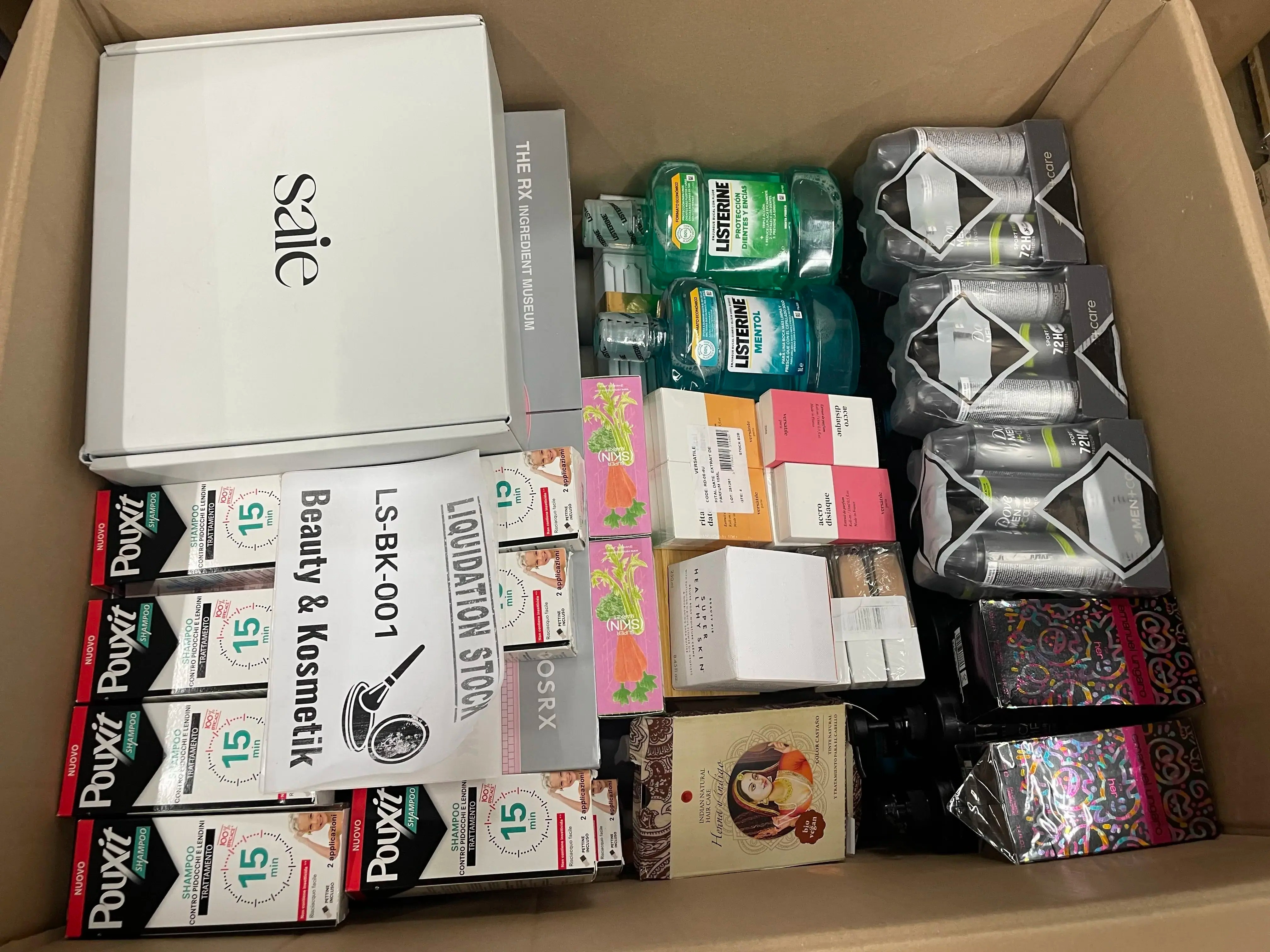 Pouxit Shampoo, Saie Box, Listerine Mouthwash, Dove Deodorants, Cosmetics and more