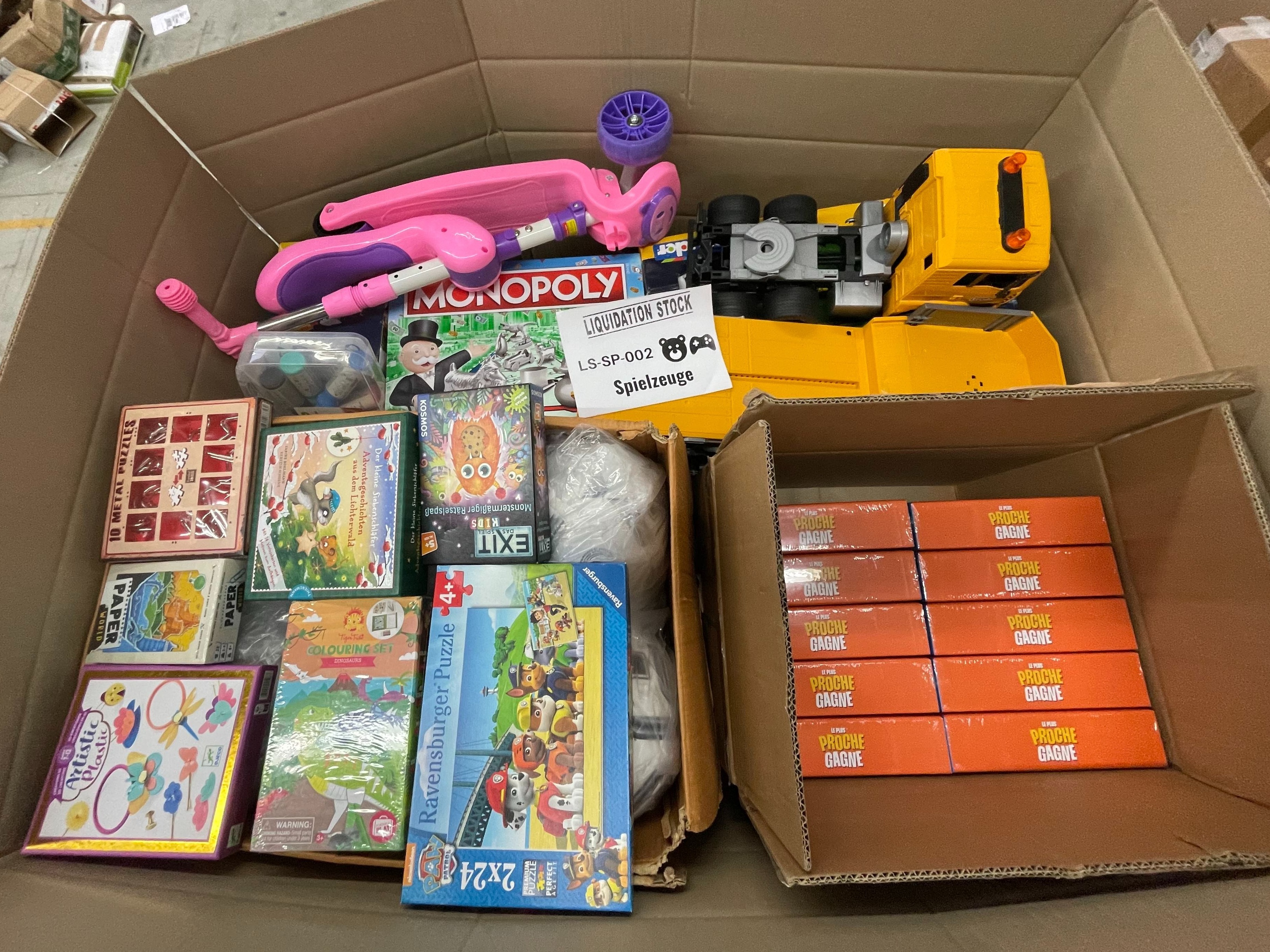 51x Baby Toys, Puzzles, Monopoly Game, Scooters, Toys and more