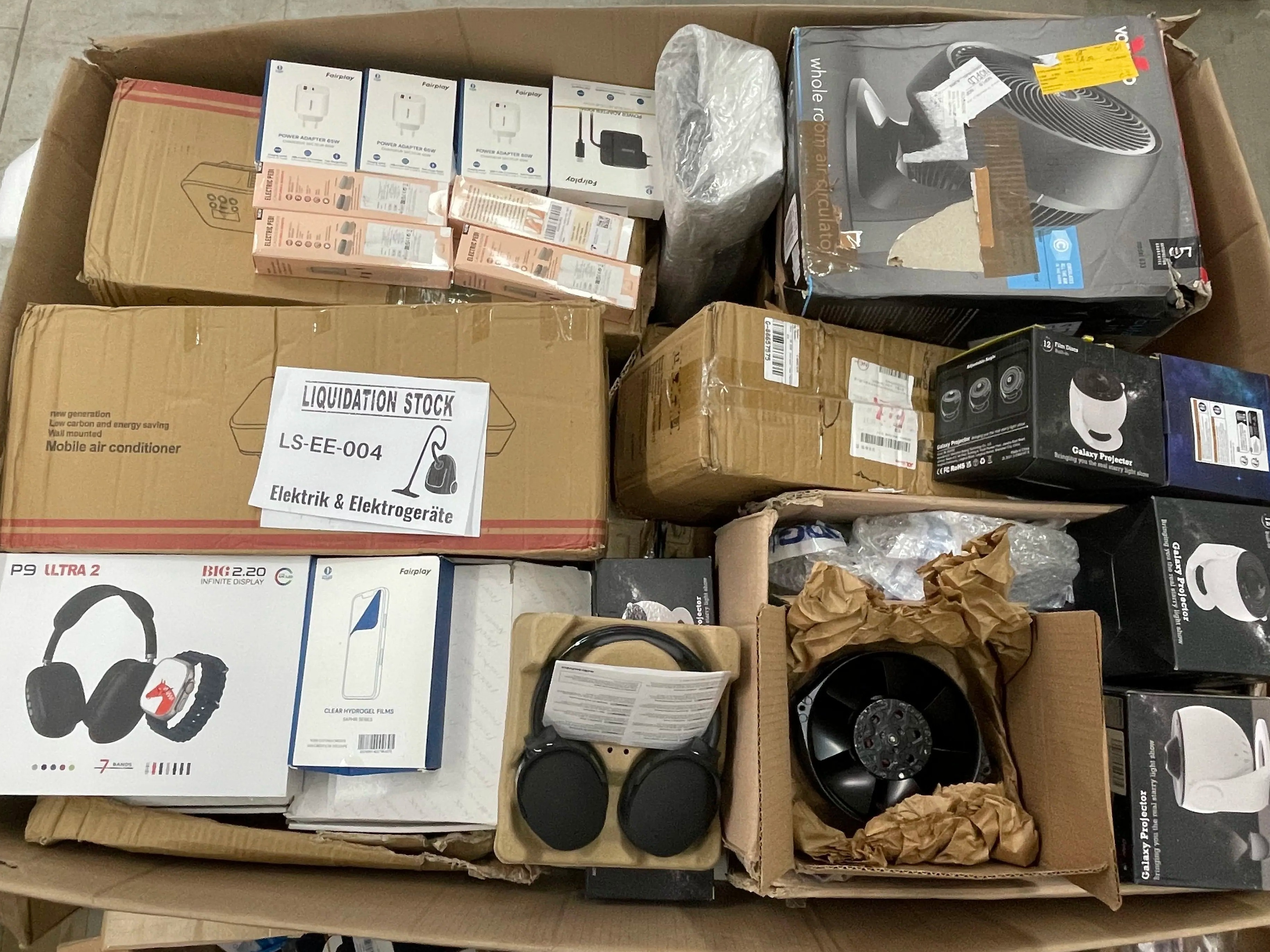 P9 Ultra 2 Kopfhörer, Galaxy Projektoren, Vornado Ventilator, Steckdosen, mobile Klimaanlage und mehr