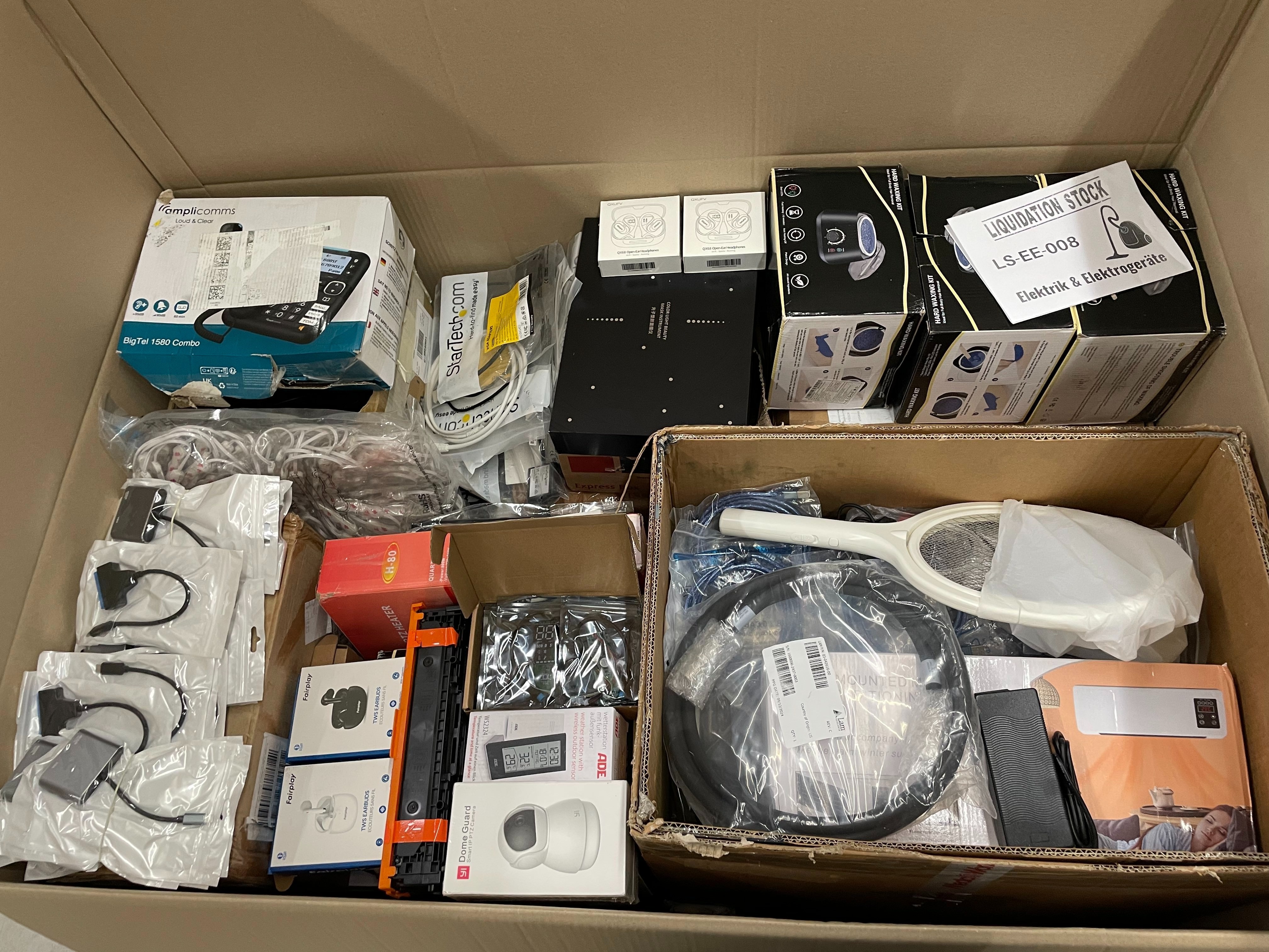 Enthaarungssets, Babyphone-Kameras, Kopfhörer, Ladegeräte, Kabel, Elektroschläger, smarte Steckdosen, Türklingeln und mehr