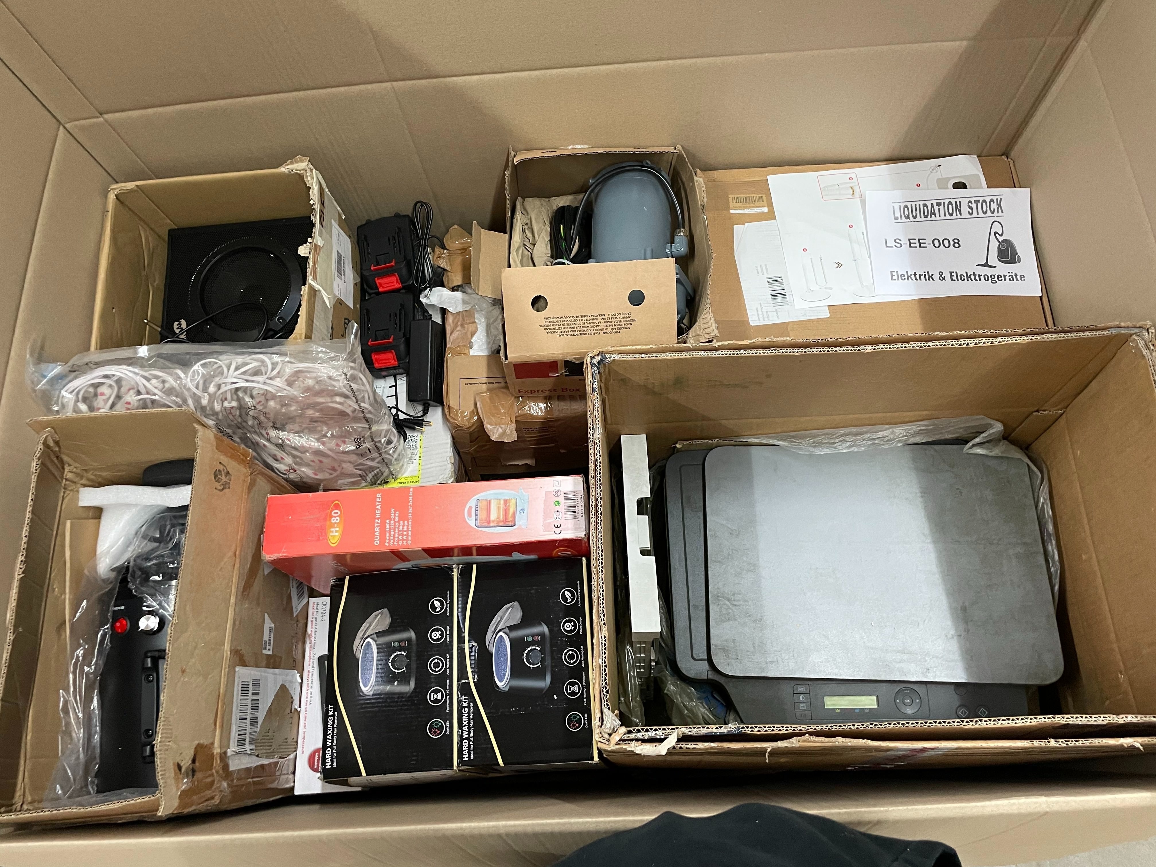 Handstaubsauger-Sets, Verlängerungskabel, Wachssets, Drucker, Kabel, Lautsprecher und mehr