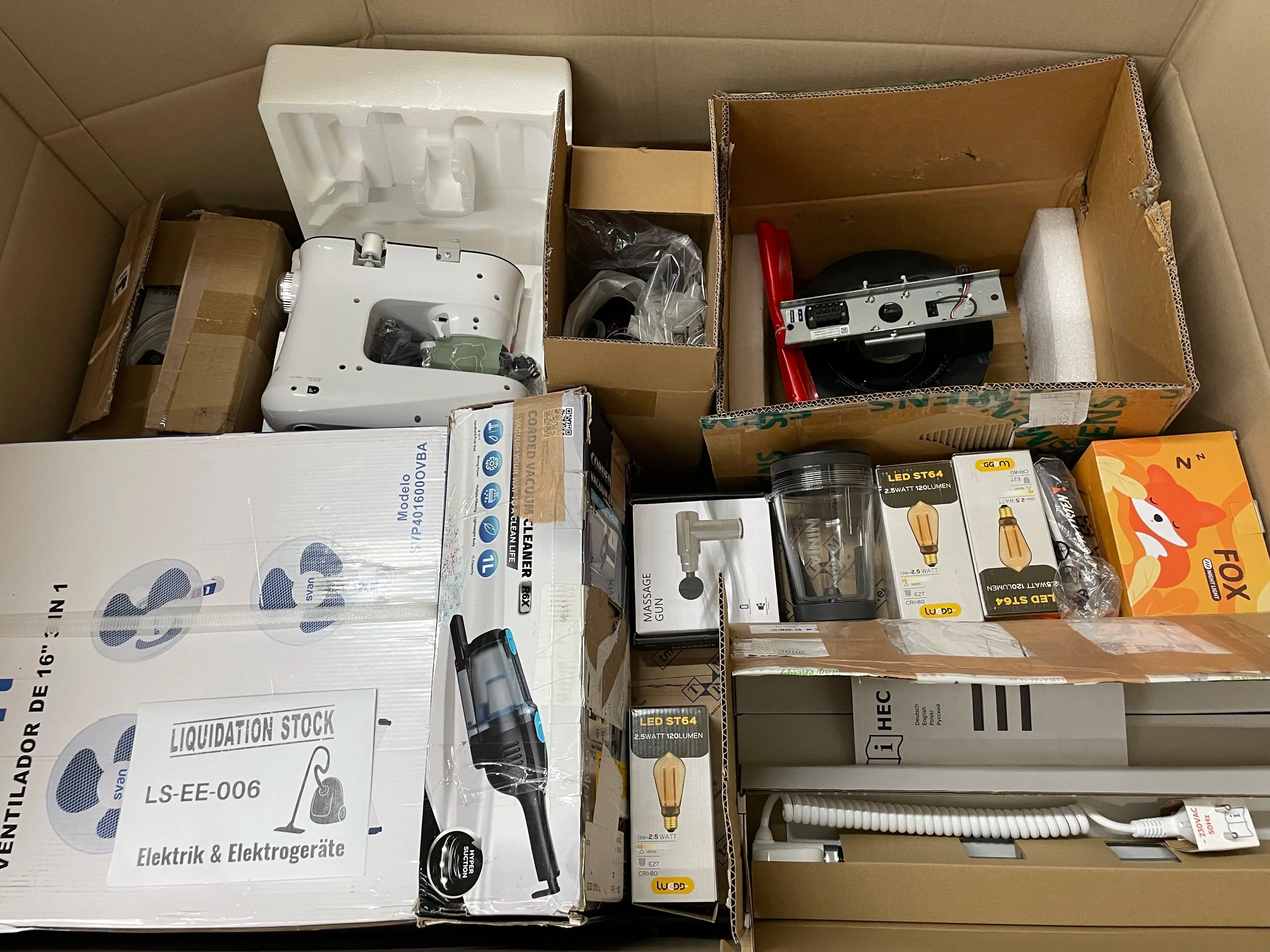 Svan-Ventilator, Cecotec-Staubsauger, Fox-Becher, Wasserhähne, Glühbirnen und mehr