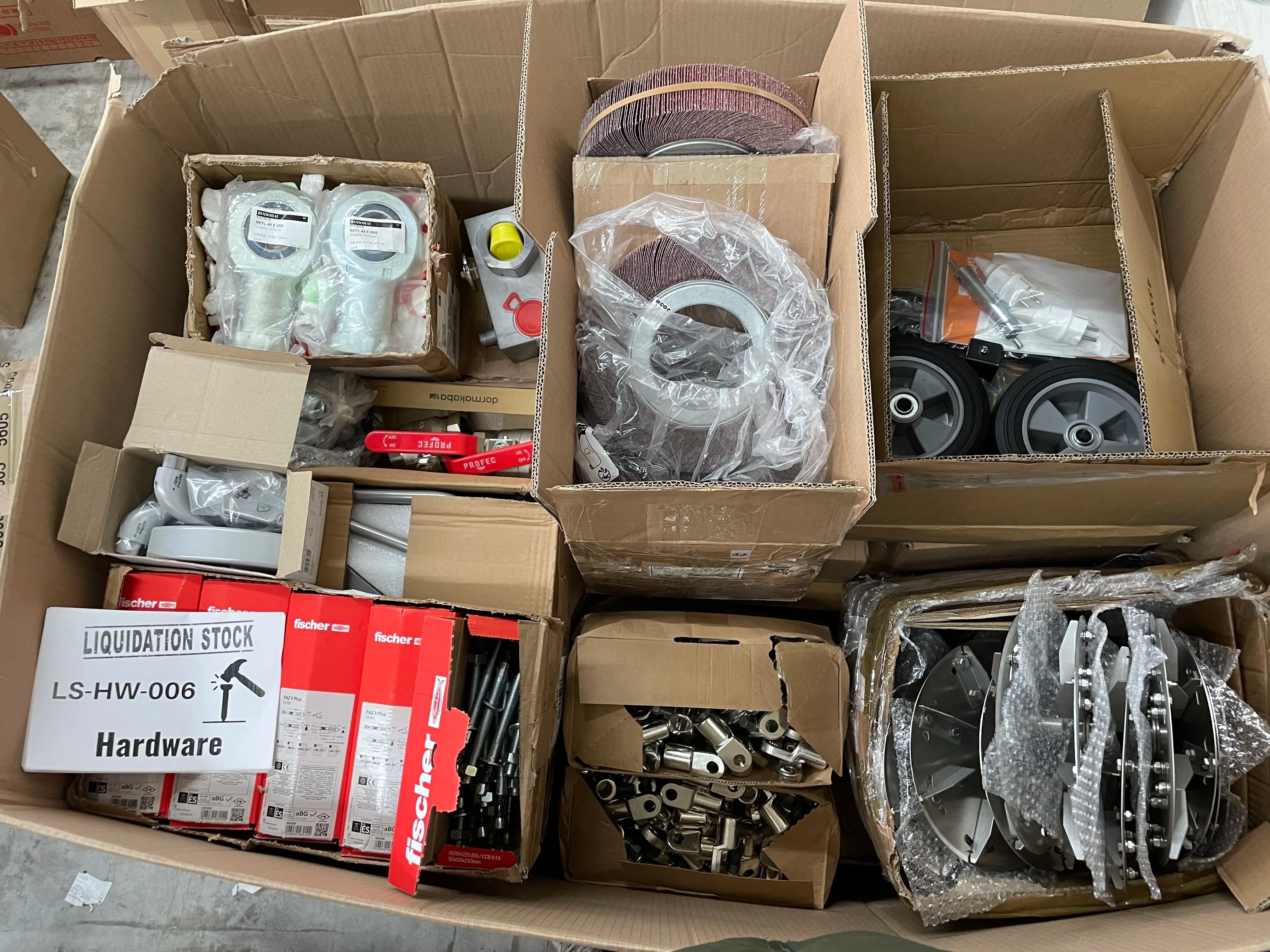 Fischer, Wheels, Tapes, Hinges, Bolts and more