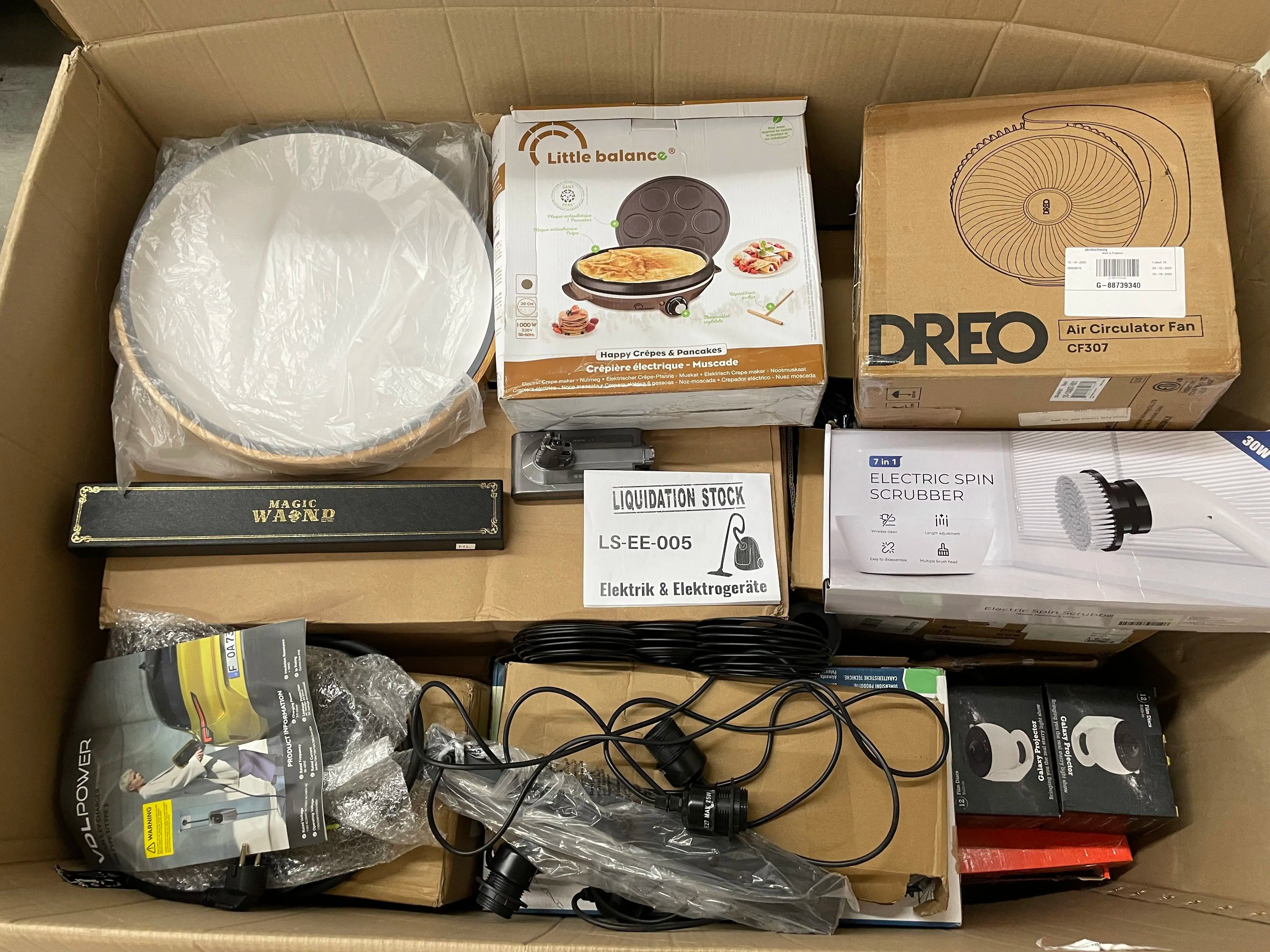 Dreo-Ventilator, Pfannkuchenmaschine, Deckenleuchten, Projektoren und mehr