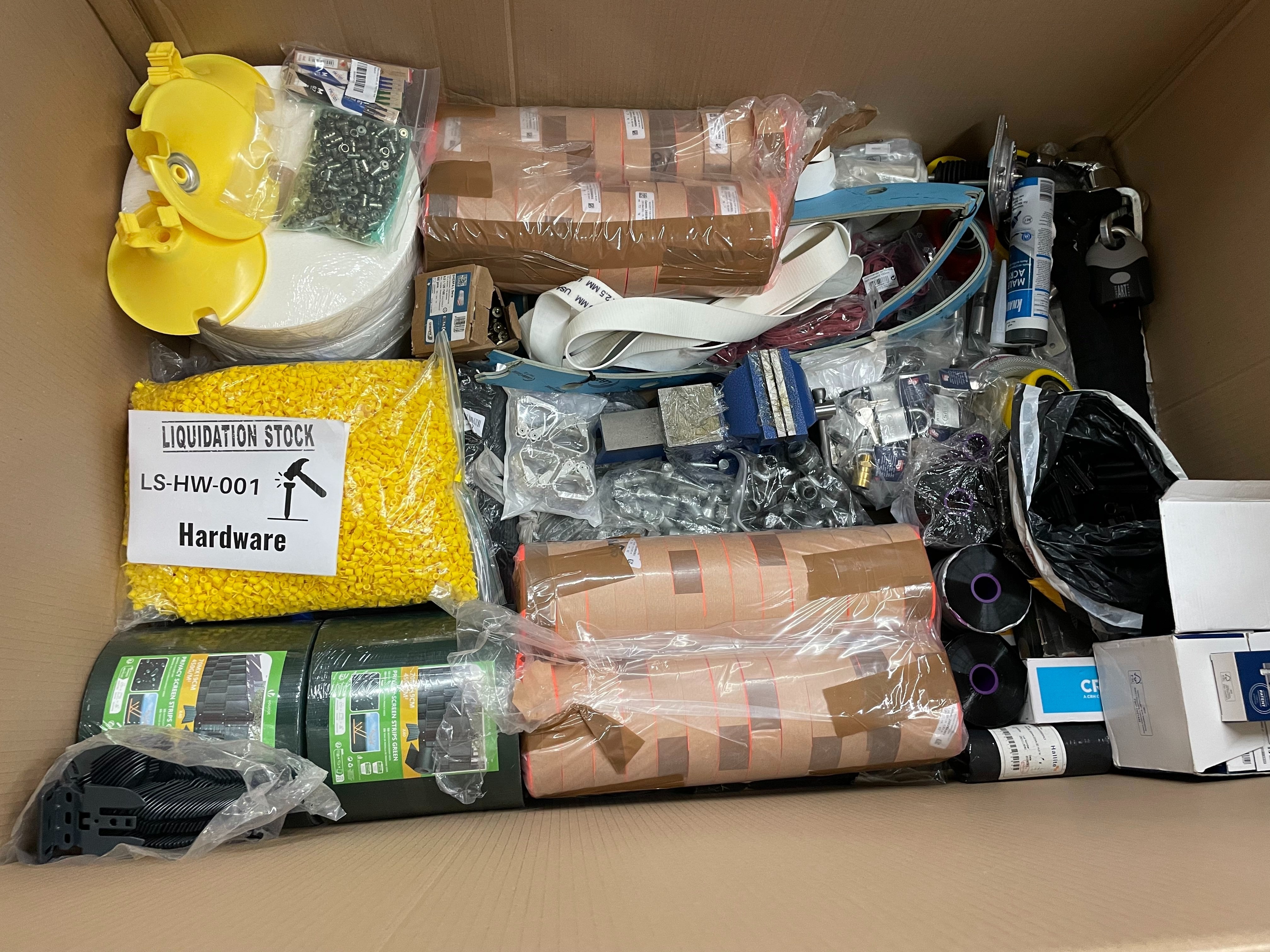 Straps, Tape Rolls, Plastic Pellets, Spools, Caulk, Locks, Fasteners and more