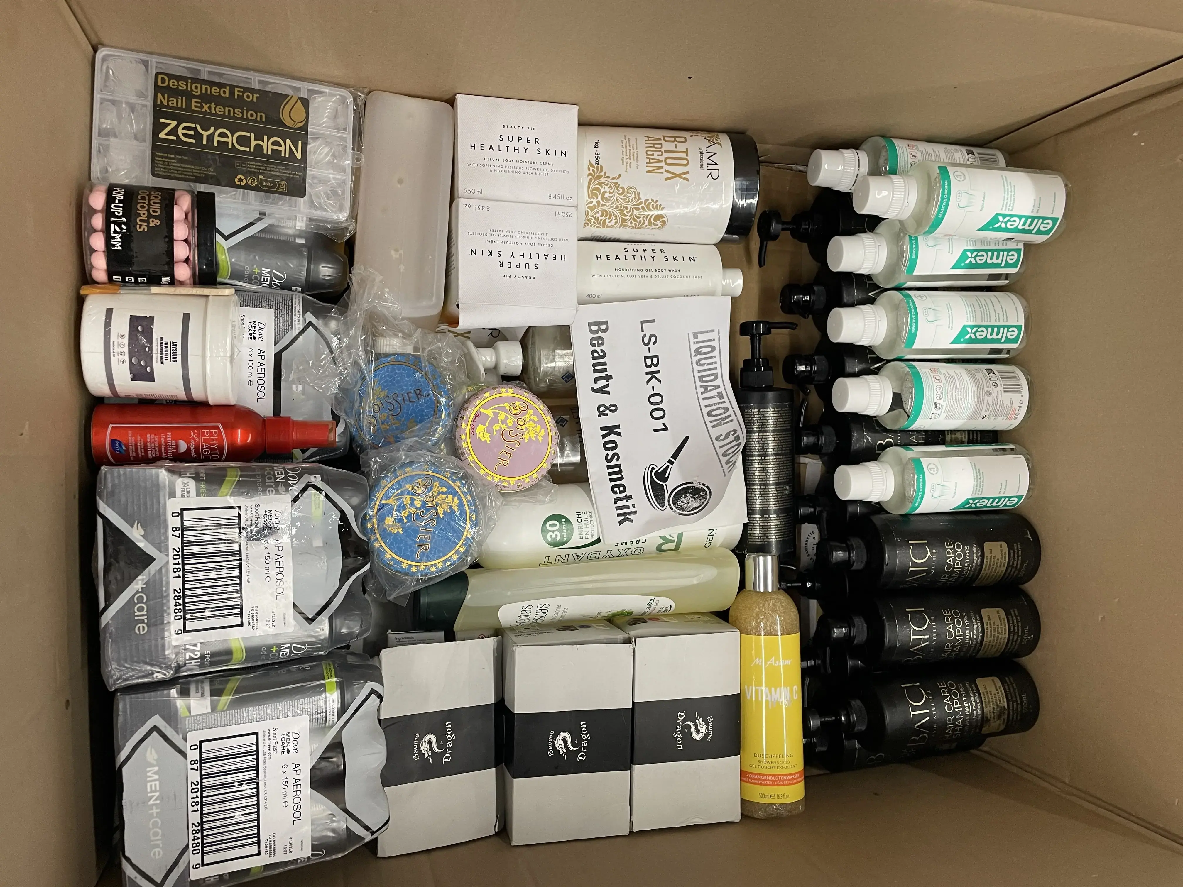 Elmex Mouthwash, Batci Shampoo, AMR Argan Oil, Super Healthy Skin Soap, Dove Men+Care Aerosol, Dragon Soap, Zeyachan Nail Kit and more